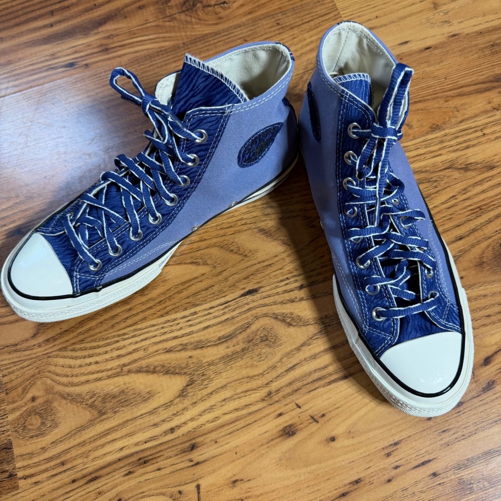 Converse Chuck 70 Hi Blue Two Tone Jacquard Knit Sneakers A03758C Mens 9 Wo 11